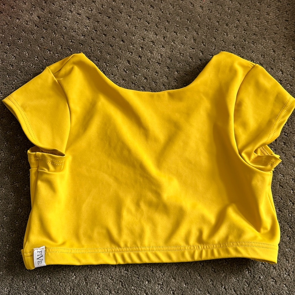 5 the Label Cap Sleeve Croptop, Large
